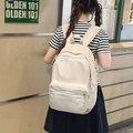 Sac à dos beige crème classique et léger pour les loisirs et les écoliers au quotidien - Blanc Cassé