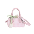 Mini sac Boston à carreaux roses avec pendentif tulipe et bandoulière réglable - Petit / Rose