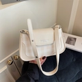 Sac bandoulière chic à carreaux crème avec bandoulière réglable et rabat élégant - Blanc Cassé