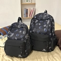 Ensemble sac à dos noir pour fille avec imprimés géométriques et logo BB GULIBIRD - Grand / Noir
