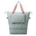 Waterproof mint green fitness bag with pink straps and a separate dry-wet compartment - Green