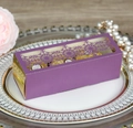 Detailed laser-cut snowflake purple gift box with golden mirror sides for candies - Dark Purple