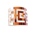 Detail of rose gold geometric hollow napkin ring with Greek key pattern for wedding - Reflective Rose Gold