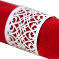 Rond de serviette blanc élégant découpé au laser avec motif creux européen pour mariage - 50 Pièces / Blanc