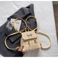 Sac à dos à carreaux jaune et blanc avec boucle papillon argentée sur blazer gris - Jaune (Sans Pendentif)
