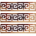 Elegant rose gold Greek key napkin rings with hollow geometric patterns for wedding decor - Reflective Rose Gold