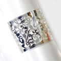 Silver hollow vine paper napkin ring with elegant floral cutout for wedding table decor - Reflective Silver
