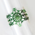 Rond de serviette flocon de neige vert brillant avec découpe laser pour décoration de table - Vert Réfléchissant