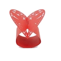 Elegante portatovagliolo a farfalla rosso con raffinati motivi floreali tagliati a laser - Rosso Perlato