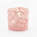 Copertina per candela in carta rosa tagliata al laser con motivi di farfalle e cuori - Rosa