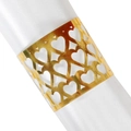 Golden napkin ring with hollow heart design and elegant metallic finish for dining decor - Reflective Gold