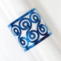 Elegant laser-cut butterfly napkin ring in reflective blue for wedding party decor - Reflective Blue