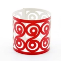 Elegant laser-cut red and white butterfly napkin ring for wedding and holiday decoration - Reflective Bright Red