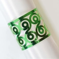 Bright green laser-cut butterfly napkin ring with hollow geometric pattern for parties - Reflective Green