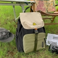 Sac à dos extérieur tricolore avec patch sourire jaune pour les voyages et l'école - Noir