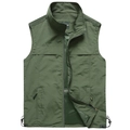 Gilet de travail vert militaire Outdoor spirit avec poches et doublure en maille aérée - M / Vert Armée