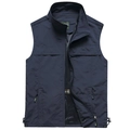 Gilet de travail extérieur bleu marine avec bandes réfléchissantes et doublure filet - M / Bleu Marine