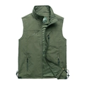Chaleco táctico exterior verde militar con bolsillos y forro de malla - M / Verde Militar