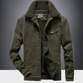 Veste en velours côtelé vert olive pour homme avec doublure chaude en polaire sherpa - M / Vert Armée