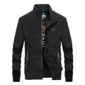 Coupe-vent noir pour homme avec tissu extensible à séchage rapide et col montant - M / Noir