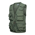 Gilet de pêche extérieur avec plusieurs poches vert armée et doublure en maille respirante - M / Vert Militaire