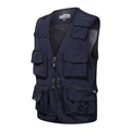 Gilet de pêche extérieur pour hommes bleu marine avec poches multiples et mesh - M / Bleu marine