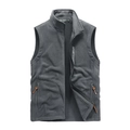 Gilet polaire gris foncé pour homme avec col montant et poches zippées de sport - M / gris foncé