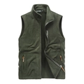 Gilet en polaire vert foncé pour homme avec col montant et fermeture éclair sport - M / Vert Armée