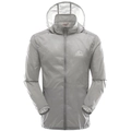Giacca da uomo leggera per protezione solare con cappuccio in tessuto grigio traspirante - L / Grigio
