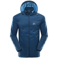 Giacca leggera da uomo per protezione solare blu navy con cappuccio e cerniera - L / Denim Blu