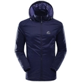 Giacca leggera con cappuccio da uomo con protezione solare blu navy e stampa logo - L / Blu navy
