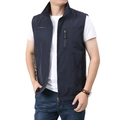 Gilet fonctionnel pour homme bleu marine avec mesh respirant et poches zippées - M / Bleu marine