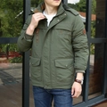 Veste outdoor homme vert armée doublée polaire avec lettrage imprimé Rough Stock - M / Vert Armée
