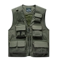 Deep green outdoor tactical vest with multiple utility pockets and breathable mesh lining - 7XL / Army Green