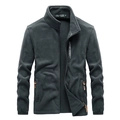 Dunkelgraue Fleecejacke für Herren mit Reißverschluss und Sport-Outdoor-Stickerei - M / Grau