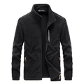 Schwarze Herren-Fleecejacke mit Stehkragen und Reißverschluss für Outdoor-Aktivitäten - M / Schwarz
