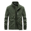Outdoor-Fleecejacke für Herren in Armeegrün mit winddichtem Kragen und Reißverschluss - M / Armeegrün