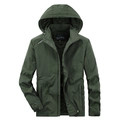 Veste à capuche vert armée pour homme en tissu coupe-vent avec détail zippé - M / Vert Militaire