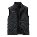 Chaleco deportivo negro para hombre con cuello alto y forro polar cálido - M / Negro