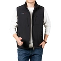 Chaleco informal negro para hombre de exterior con cuello alto y logotipo bordado en pecho - 6XL / Negro