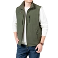 Chaleco forro polar reversible para hombre en verde militar con cuello alto y cremallera - 6XL / Verde Militar