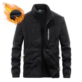 Veste polaire homme noire à col montant avec doublure thermique et style extérieur - M / Noir Doublé Polaire