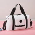 Witte waterdichte reistas met zwarte riemen en verstelbare schouderband voor handbagage - Broken Wit