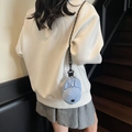 Mini borsa a tracolla azzurra a forma di cappellino da baseball con motivo a quadretti - Blu