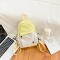 Sac à dos contrasté jaune et gris en nylon imperméable avec plusieurs poches - Jaune