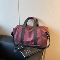 Large burgundy expandable travel duffel bag for gym and yoga with separate shoe compartment - Burgundy