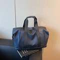 Deep blue expandable large travel duffel bag with dual handles and matte waterproof finish - Blue