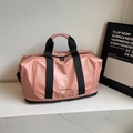 Pink multifunctional fitness travel bag with black handles and adjustable shoulder strap - Pink