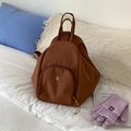 Brauner Nylon Multifunktions-Rucksack für Damen mit großem Fassungsvermögen in Karamell - Ziegelrot