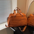 Grande borsa tote in tela arancione con tracolla regolabile per viaggi e sport - Arancione